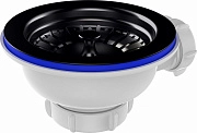 Aquant Выпуск 3 1/2" с чёрной металлической решеткой с отводом под перелив (NV280-40-MR)